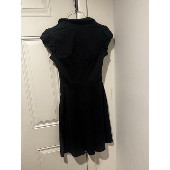 Vintage Ruby Rox Black Retro White Buttons Dress Pockets Puff Sleeves‎ Juniors 9 - Picture 7 of 9